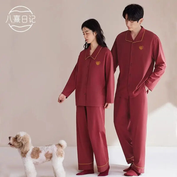 Comfy Cotton Couple Pajamas Suit - Image 10