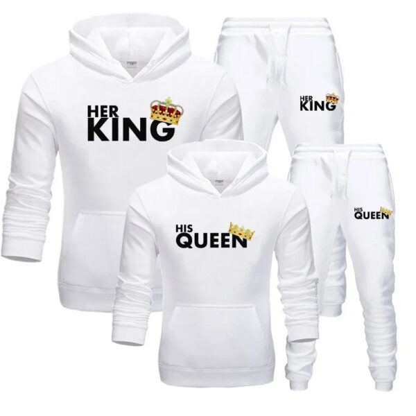 King Queen Couple Set  Matching Couple Hoodies - Image 2