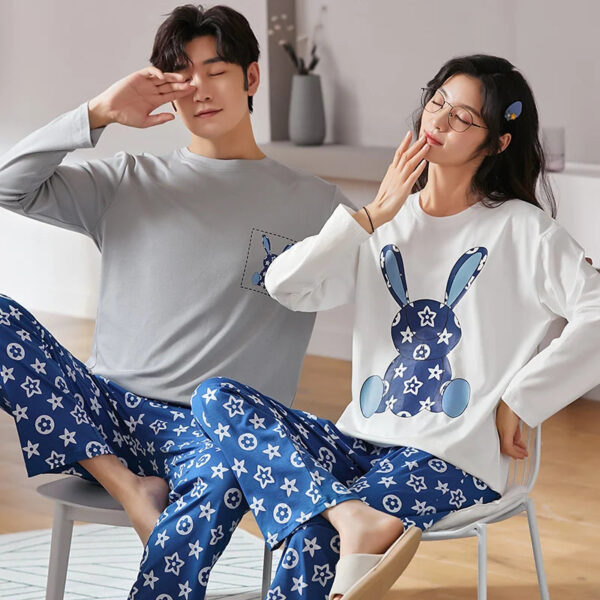 Men And Women Cartoon Pajamas Sets - Image 3