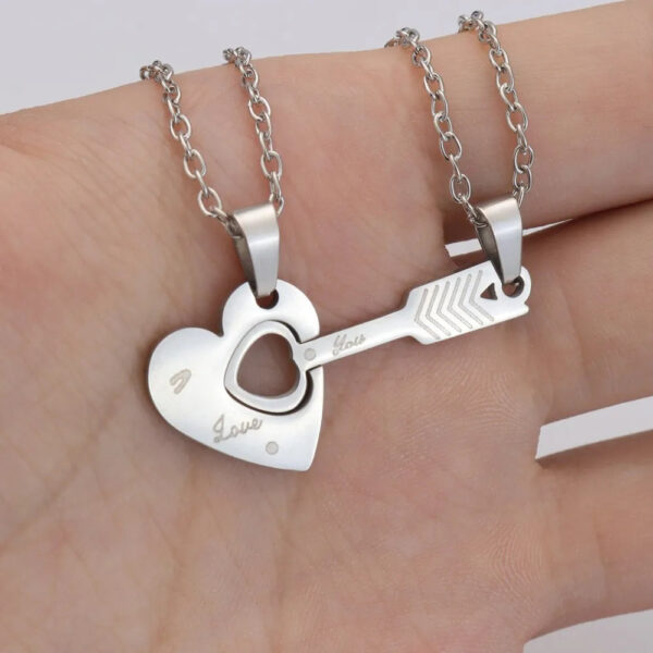 Trendy Heart Shaped Key Chain Couples - Image 33