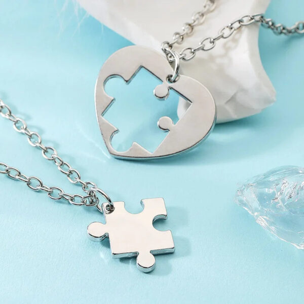 Creative Heart Stitching Necklace For Couple - Image 2