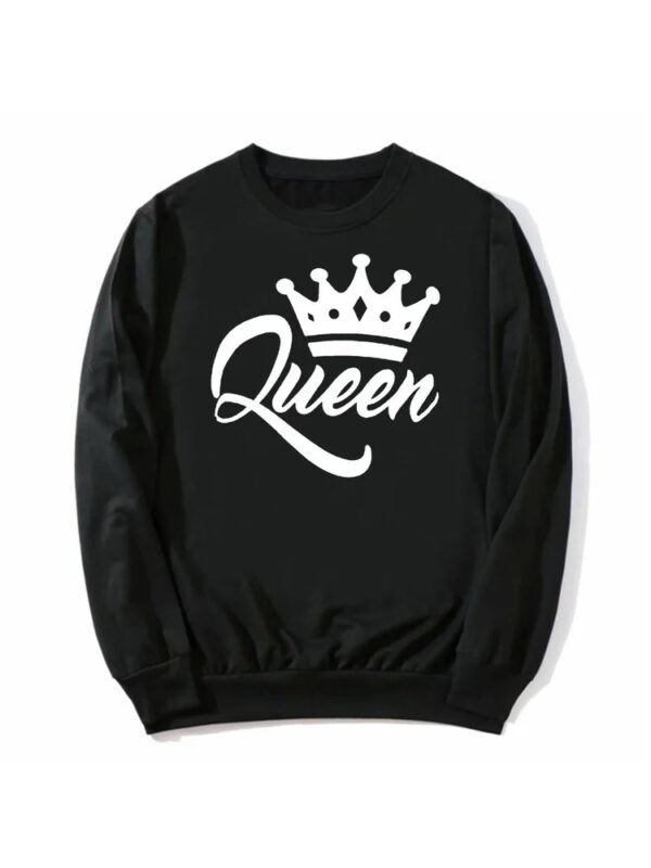 New Style King Queen Crown Printed Couple Hoodies - Image 14