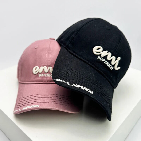 Korean Style Embroidered Baseball Hats For Couple - Image 2