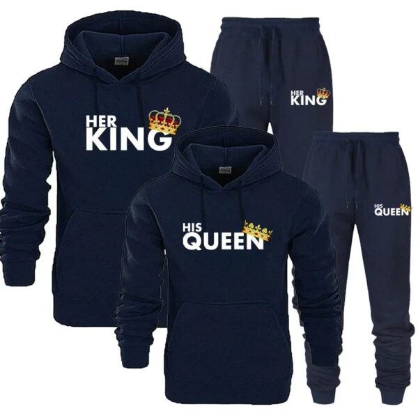 King Queen Couple Set  Matching Couple Hoodies - Image 4