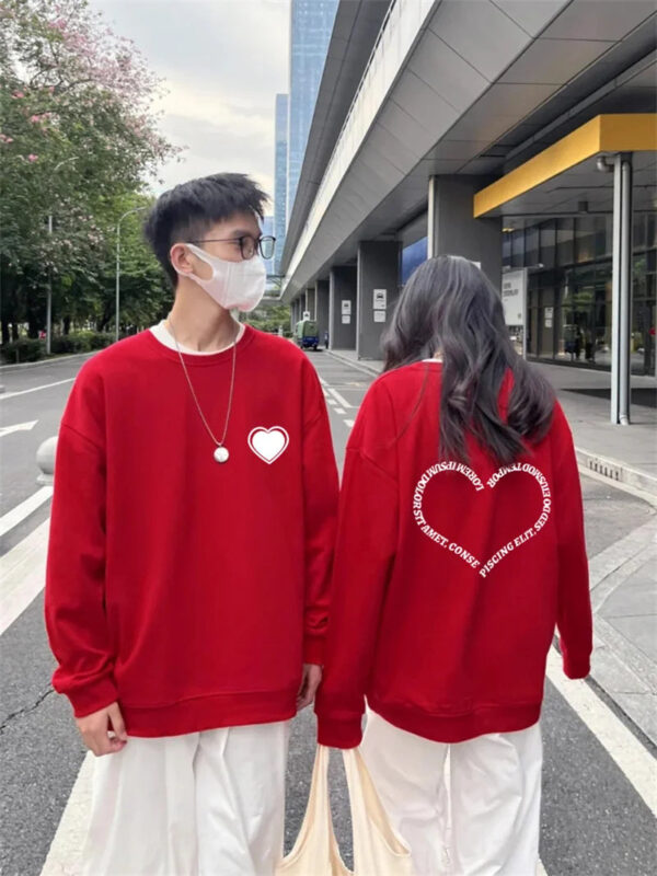 Love Heart Printed Couple Sweatshirts