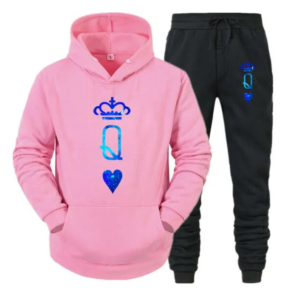 Fashionable Couple King Queen Printed Hoodies - Image 12