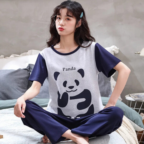 Short Sleeve Pajamas Cartoon Couple Suit - Image 17