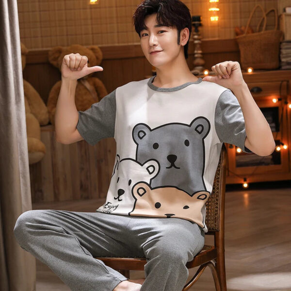 Short Sleeve Pajamas Cartoon Couple Suit - Image 18