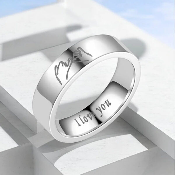 Titanium Steel Couple Promise Ring Couple - Image 3