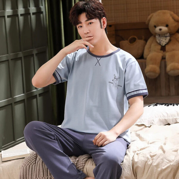 Short Sleeve Pajamas Cartoon Couple Suit - Image 11