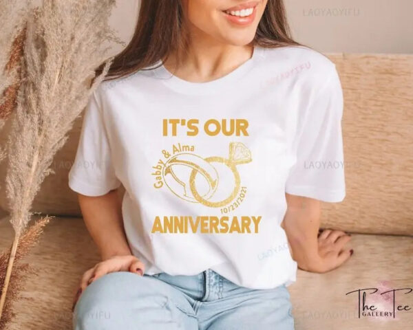 Beautiful Custom Anniversary T Shirts Gift For Couple - Image 2